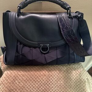 Salvatore Ferragamo Dark Blue Satchel